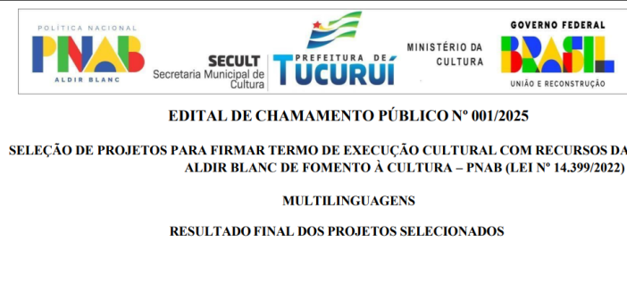 RESULTADO FINAL – EDITAL PÚBLICO Nº 001/2025