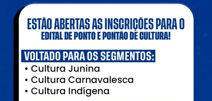 EDITAL ABERTO! 📢 | REDE MUNICIPAL DE PONTOS E PONTÕES DE CULTURA