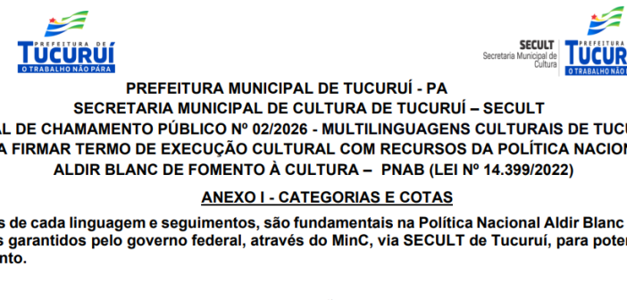 EDITAL MULTILINGUAGENS CULTURAIS 2026: INSCRIÇÕES ABERTAS COM RECURSOS DA LEI ALDIR BLANC 2